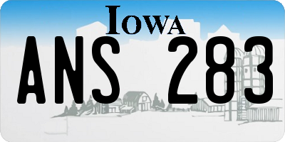 IA license plate ANS283