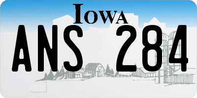 IA license plate ANS284