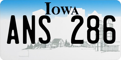 IA license plate ANS286
