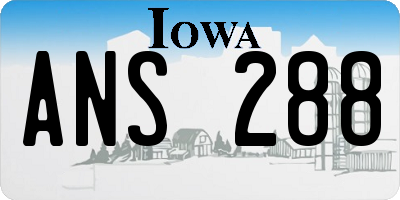 IA license plate ANS288
