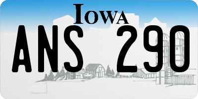 IA license plate ANS290