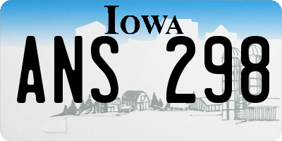 IA license plate ANS298