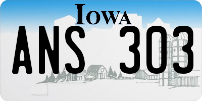 IA license plate ANS303