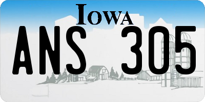 IA license plate ANS305