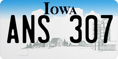 IA license plate ANS307