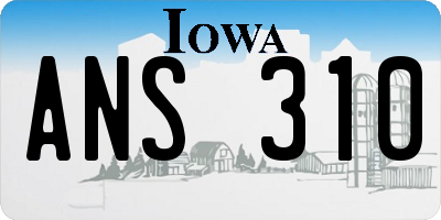 IA license plate ANS310