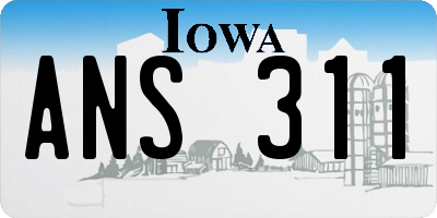 IA license plate ANS311