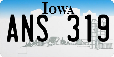 IA license plate ANS319