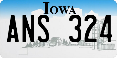 IA license plate ANS324