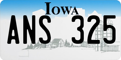 IA license plate ANS325