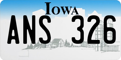 IA license plate ANS326