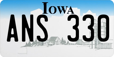 IA license plate ANS330