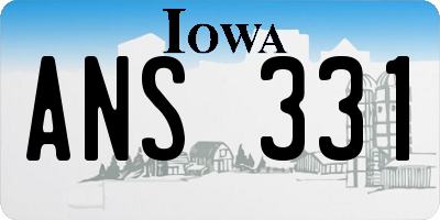 IA license plate ANS331