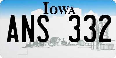 IA license plate ANS332