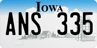 IA license plate ANS335