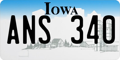 IA license plate ANS340
