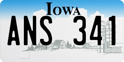 IA license plate ANS341