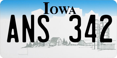IA license plate ANS342