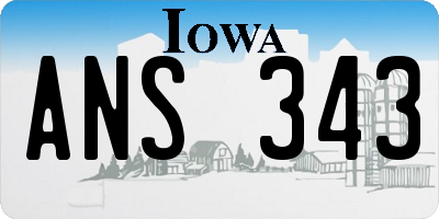 IA license plate ANS343