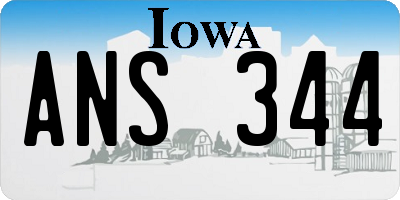 IA license plate ANS344