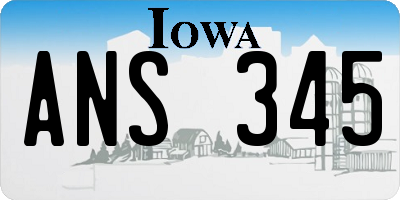 IA license plate ANS345