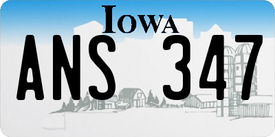 IA license plate ANS347