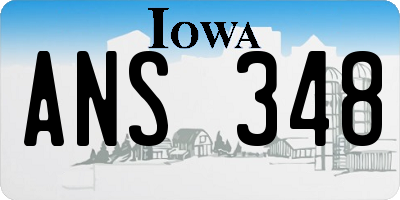 IA license plate ANS348