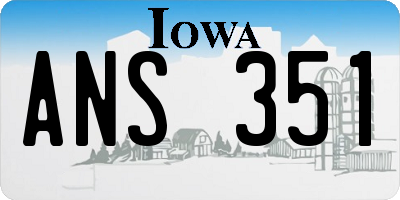 IA license plate ANS351