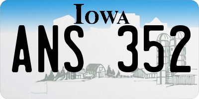 IA license plate ANS352