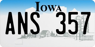 IA license plate ANS357
