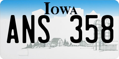 IA license plate ANS358