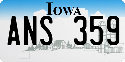 IA license plate ANS359