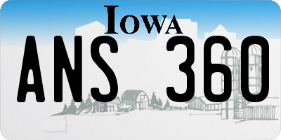 IA license plate ANS360