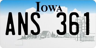 IA license plate ANS361