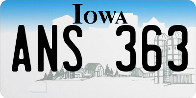 IA license plate ANS363