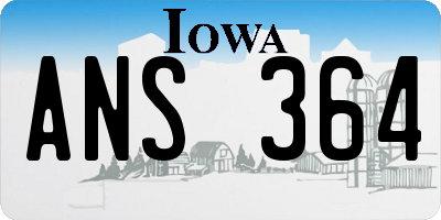 IA license plate ANS364