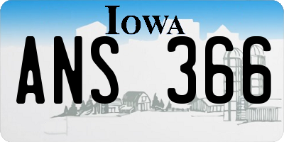 IA license plate ANS366