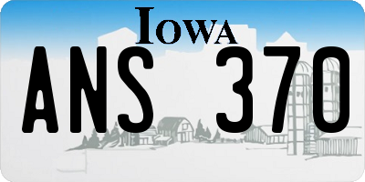 IA license plate ANS370
