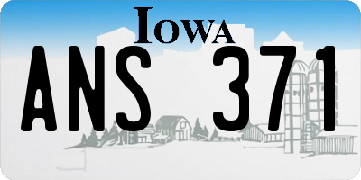 IA license plate ANS371