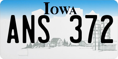IA license plate ANS372
