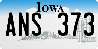 IA license plate ANS373