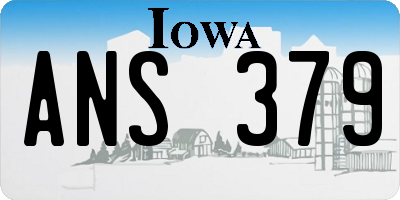 IA license plate ANS379
