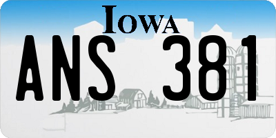 IA license plate ANS381