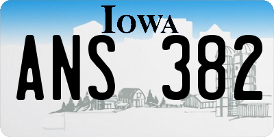 IA license plate ANS382