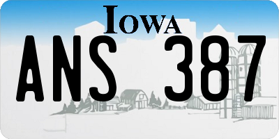 IA license plate ANS387
