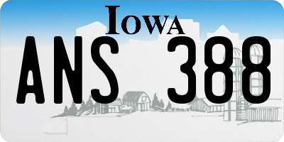 IA license plate ANS388