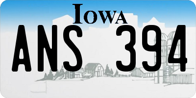 IA license plate ANS394