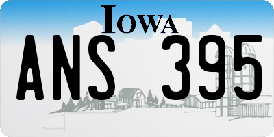 IA license plate ANS395