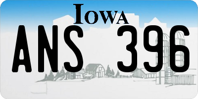 IA license plate ANS396