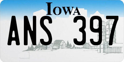 IA license plate ANS397